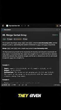 🔥 “LeetCode Top 150 (1/150): Merge Sorted Array Explained Fast”. #coding