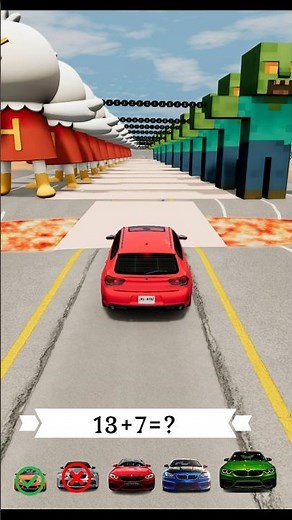 BeamNG Drive: Cars vs Minecraft Zombie + Funny Duck!