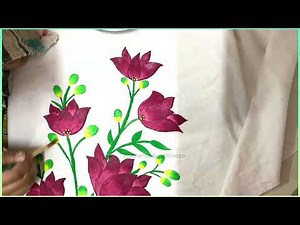 Decorating a table cloth | Fabric Painting ✨🪷