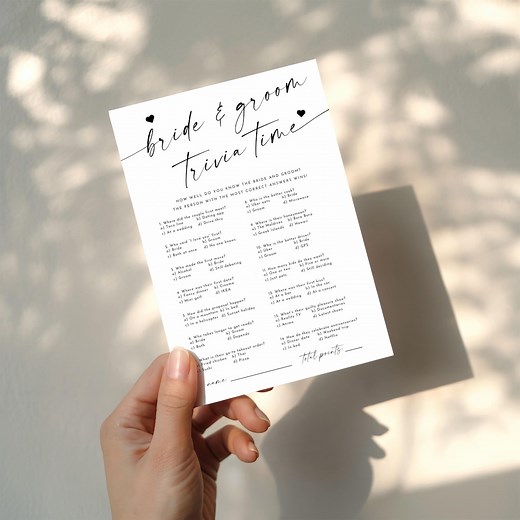 Bride and Groom Trivia Game, Fun Bridal Shower Activity, Printable Couples Game, Editable Wedding Quiz Fun, Fun Wedding Table Games - Etsy