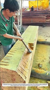 Hacha en acción: Cómo un carpintero transforma troncos con golpes precisos