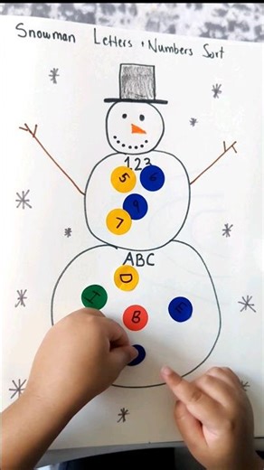 Snowman Numbers & Letters Sorting | Educational Videos for Toddlers