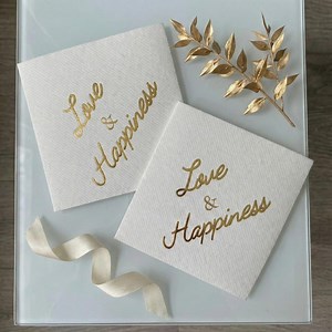 Napkins for Wedding, Personalized Cocktail Napkins Wedding, Gold Foil Napkins, Airlaid Custom Wedding Napkins. - Etsy