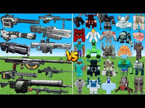 What TaCZ All Strong Machine Gun Can Defeat The Most Every Bosses Mobs in Minecraft?