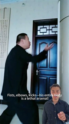 Fists, elbows, kicks—his entire body is a lethal arsenal! #kungfu #martialarts