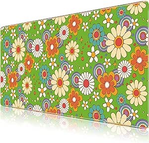 Desk Mat - Ultra Large Mouse Pad, Non-Slip Rubber Base Thick Gaming Mouse Pad, 35.4 x 15.7 x 0.12 Inch XXXL Mouse Pad for Home Office Gaming Work, Daisy