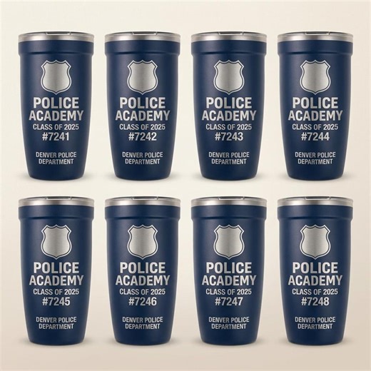 Police Academy Graduation Gifts Bulk, Custom Badge Number Tumblers, Law Enforcement Class of 2025, Personalized Police Officer Department Cu - Etsy