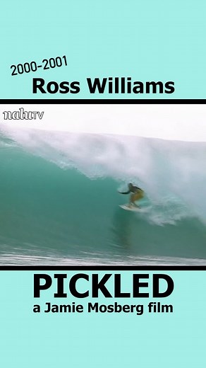 Ross Williams, PICKLED: The Movie. A 2001 surf film by Jamie Mosberg for Billabong. @rosswilliamshawaii @jamiemosberg #rosswilliams #surfer #jamiemosbergfilms #pickledthemovie #surfing #2001 #streamonnalu #surf #nalutv #surftrip #surfmovie | Nalu TV