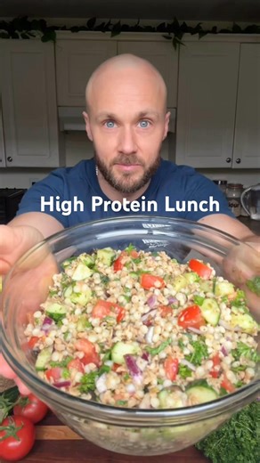 High-Protein Mediterranean Salad #highproteinvegan #healthyfood #food