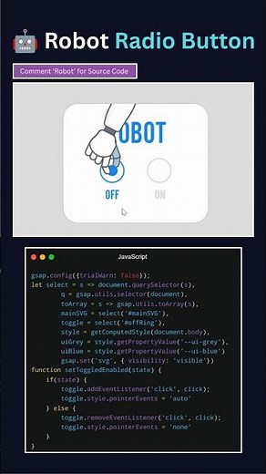 Robot Toggle Switch Animation 🤖 Pure HTML CSS & GSAP