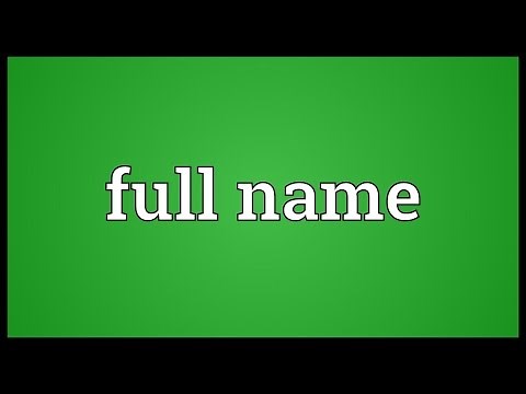Full name Meaning