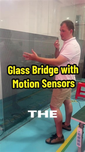 Glass bridges are built differently nowadays…🤣🚀 #glassbridge #leddisplay #guojia #enavisled #transparentled