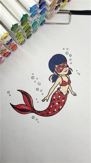 Coloring Miraculous Ladybug Mermaid 🐞 #miraculousladybug #coloring #coloringtime #markers #kidsart