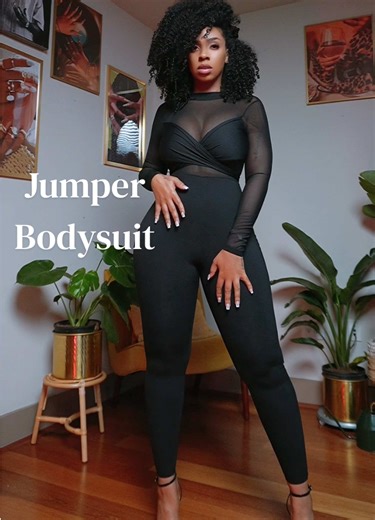 This black halter cutout jumpsuit is a whole BODY moment 😮‍💨 super stretchy, snatches the waist, and hugs every curve like it was made for you. The cutout detail gives sexy but still classy, and the fabric is smooth comfy so you can wear it out or dress it down with sneakers. I’m wearing a size Medium and it’s giving shape, confidence, and main character energy all in one 🔥🖤 #BlackJumpsuit #CurvyFashion #DateNightOutfit #GoingOutLooks #TikTokShopFashion