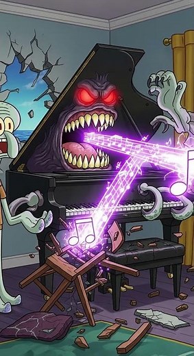 🎬 Squidward vs Piano Monster – Music Turns Evil in Bikini Bottom! #SquidwardVsMonster