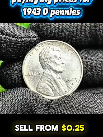 Americans, always check your 1943 D pennies. While most are steel, a rare copper version exists and has sold for over $250,000 at U.S. auctions. American collectors continue searching for this legendary World War II error coin. Always test with a magnet and check the mint mark before spending. Trending Hashtags: #1943DPenny #LincolnPenny #1943OneCent #USCoins #AmericanCollectors