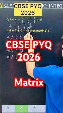 Title: “🔥 CBSE 2027 Matrix Question” Q) Let 𝐴=[(0 −3 4 1 0 2)] and 𝐵=[ (−3 0 1 2 4 0)]. If 𝐴+𝐵