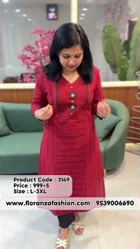 Anvita Brand Kurti in Cotton with Thread Weaving | Floranza Fashion Boutique |