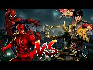 Spider Man and Daredevil VS Iron Fist and Shang Chi | BATTLE ARENA