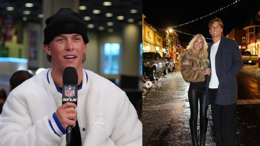 Jaxson Dart’s girlfriend Marissa Ayers stuns in Champion sweater and mini skirt for Team USA Olympic shoot