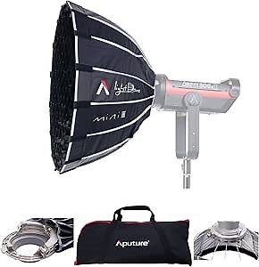 Aputure Light Dome Mini III Softbox,Bowens Mount Softbox New Quick-Folding Soft Light Modifier for Video Light Aputure Amaran 300c/150c/200xS/300D ii