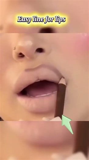 An easy way to line your lips #ytshort #makeuptutorial #lipshacks #lipstickhacks