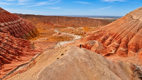 Kazakhstan’s painted mountains rising from the desert steppe