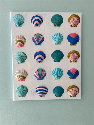 Handmade Seashell Wall Art – Coastal Decor Canvas – 20x16 Beach Shell Painting - Etsy