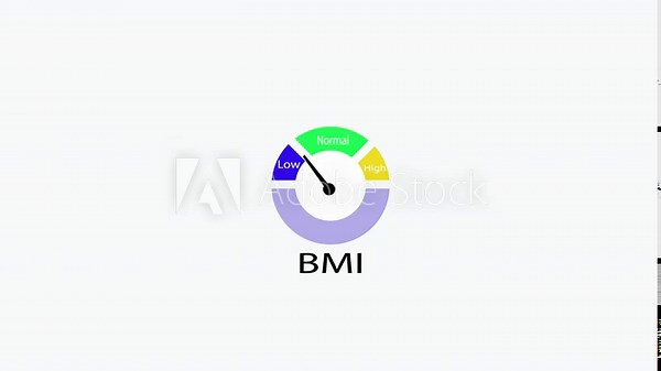 Meter concept animation. Calculator scale icon. Body Mass Index (BMI) shows changes in value. By setting normal values.white screen background.