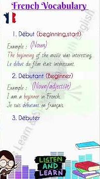 Début ,Débutant, Débuter en français.#frenchvocabulary #frenglish #trendingshorts #viralshorts #yts