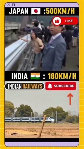 India 🇮🇳 vs Japan 🇯🇵 Fastest Trains 🚄 | Speed Comparison #fastesttrain #bullettrain #railwayshorts