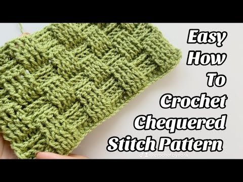 How to crochet Easy Chequered Stitch - Pattern for Blankets & Crochet Projects - Tutorial US Terms