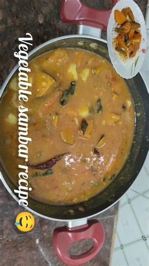 Mixed Vegetable Sambar Recipe 🍲❣️😛 #Quick Sambar Recipe in Cooker 15 Minutes