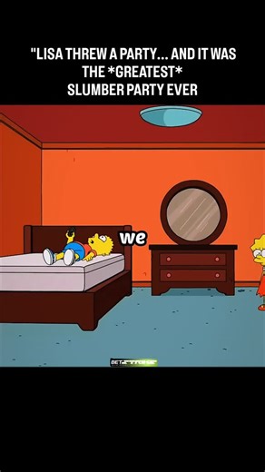 simpsondailyvibes on Instagram: "From the moment Bart woke up to find Lisa dressed like a queen bee, things spiraled into pure chaos. What started as a simple $25 admission fee (for “shoes”?) quickly turned into an all-night extravaganza featuring movies, video games, and even a surprise band performance — complete with popping popcorn and a first aid kit on standby. 🍿🎸 #Simpsons #SlumberPartyGoneWrong #LisaSimpson #BartSimpson #SpringfieldChaos""
