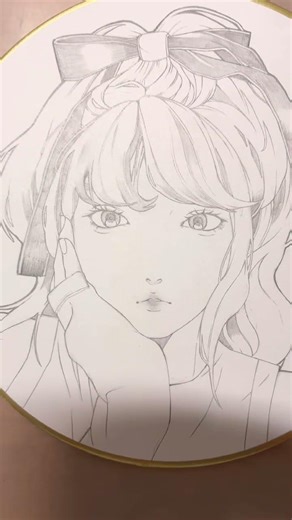 百均の丸い色紙にラクガキ！！ #イラスト #ラクガキ