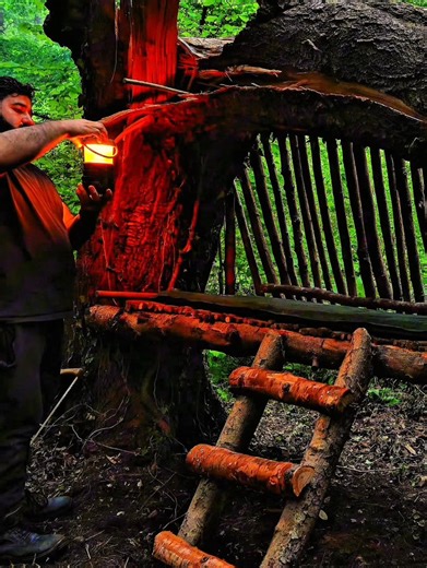 400K views · 6.8K reactions | a magnificent shelter built under a fallen tree #wildlife #adventure #camping #diy #nature #asmr #bushcraft #survival #fblifestyle | HK Outdoors | Facebook