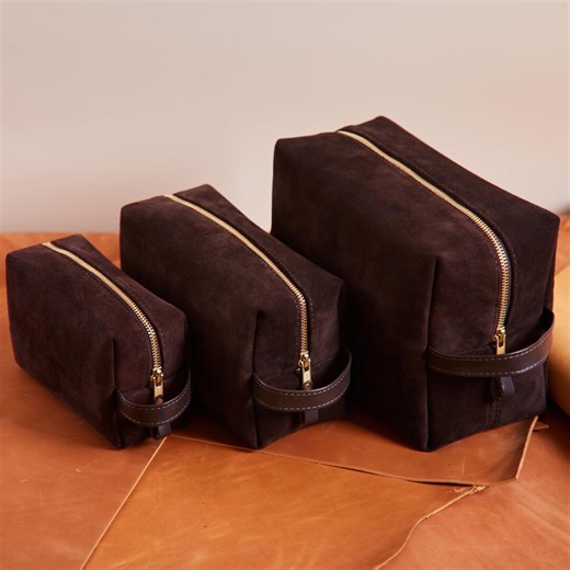 Velour Toiletry Bag Kit: Dopp Kit for Her, Cosmetic Bag, YKK Zipper, Water-repellent Lining, S/M/L Sizes - Etsy