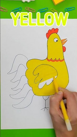 How to draw animals using your hand! 🎨🐥 #art #funny #kidsvideos