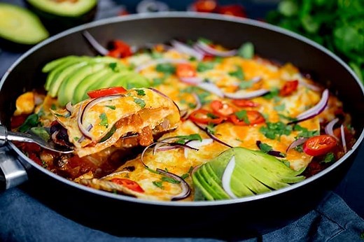 Vegetarian Loaded Mexican Tortilla Pan