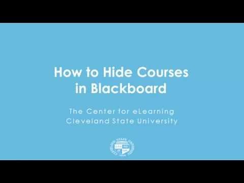 How to Hide Courses in Blackboard