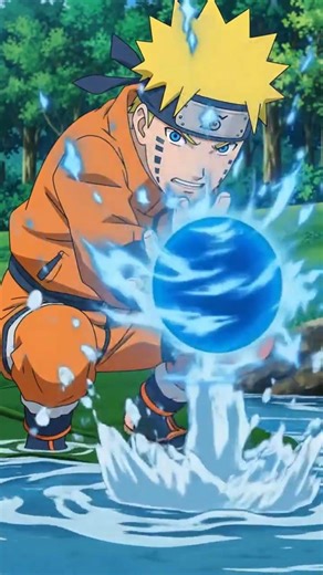 Naruto making rasengan on water