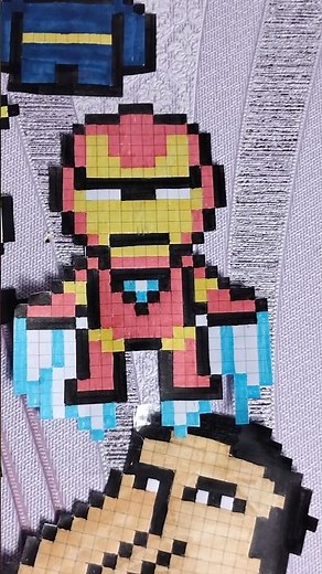 How to draw Iron Man in Pixel Art🔥
