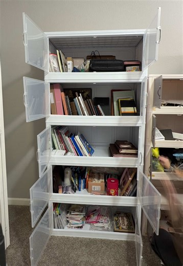 love these storage containers so much! #storage #storageshelves #organization #storagecabinets #shelves