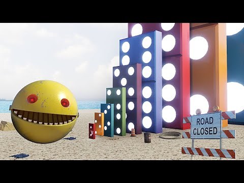 Real Life Pacman VS Big Domino Effect