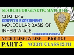 PART-5 GRIFFITH EXPERIMENT || SEARCH FOR GENETIC MATERIAL || CHAPTER 6 NCERT CLASS 12TH BIOLOGY