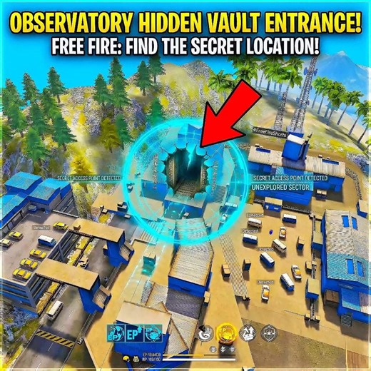 Free Fire Observatory Secret Location 😱 | 99% Players Don’t Know This Hidden Spot!#shorts#freefire