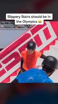 Slippery Stairs is INTENSE 😂👏 We need this in the Olympics 🥇 | #shorts