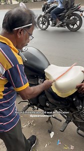 163K views · 1.3K reactions | Royal Enfield meteor 350 seat Modification #royalenfieldmeteor #royalenfieldmeteor350 #seatmodification #pawarseatcovers #tranding #viralvideos #reels #meteor350 | Pawar Seat Covers | Facebook