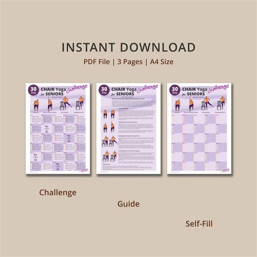 30 Day Chair Yoga for Seniors Challenge | for Better Balance I Printable Chair Workout PDF | Senior Home Workout Plan | Instant Download - Etsy Canada