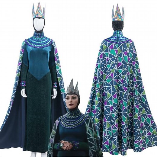 Snow White 2025 Evil Queen Grimhilde Cosplay Costume Blue Halloween Fancy Dress Women #Takerlama